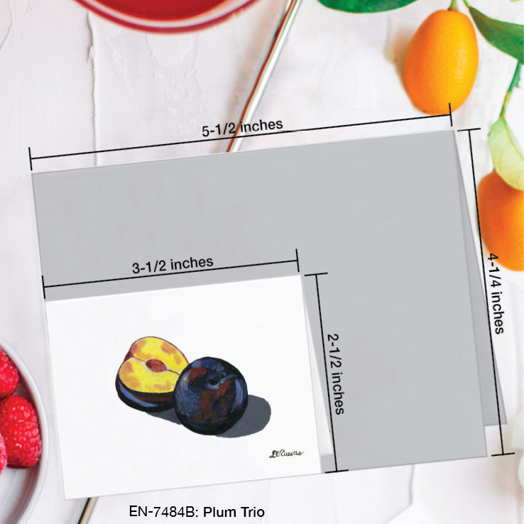 Plum Trio 1, Greeting Card (7484B), Enclosure Card, www.printedcanvas.com