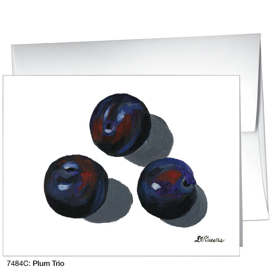Plum Trio 1, Greeting Card (#7484C), A2 Card Front, www.printedcanvas.com