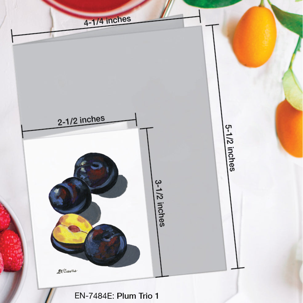 Plum Trio 1, Greeting Card (#7484E)