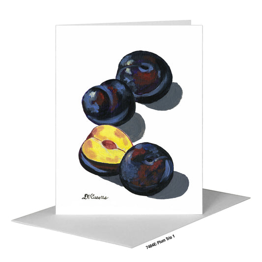Plum Trio 1, Greeting Card (#7484E)