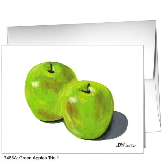 Green Apples Trio 1, Greeting Card (7485A), A2 Card Front, www.printedcanvas.com