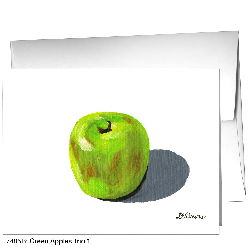 Green Apples Trio 1, Greeting Card (7485B), A2, printedcanvas.com