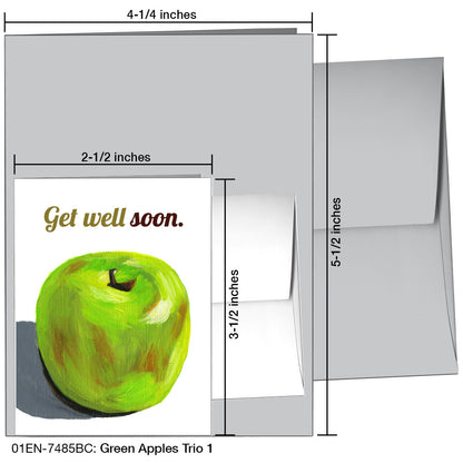 Green Apples Trio 1, Greeting Card (7485BC)