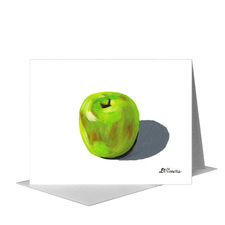 Green Apples Trio 1, Greeting Card (#7485B) A2 Card Front, www.printedcanvas.com