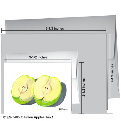 Green Apples Trio 1, Greeting Card (7485C), Enclosure, printedcanvas.com