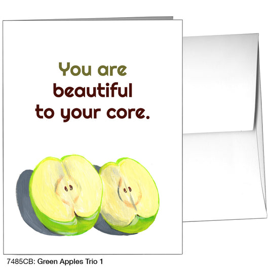 Green Apples Trio 1, Greeting Card (7485CB)