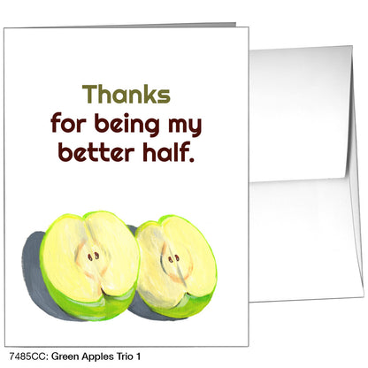 Green Apples Trio 1, Greeting Card (7485CC)