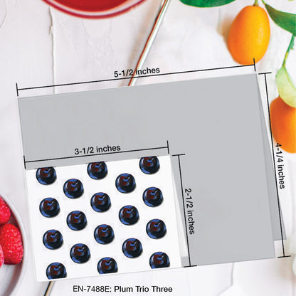 Plum Trio 3, Greeting Card (#7488E)