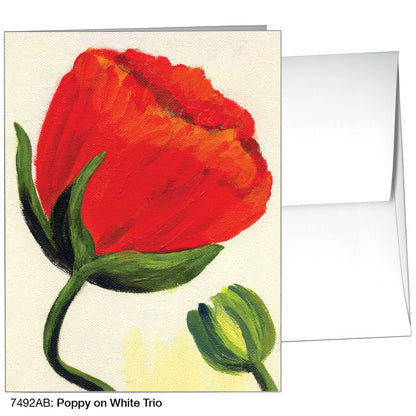Poppy On White Trio, Greeting Card (7492AB)