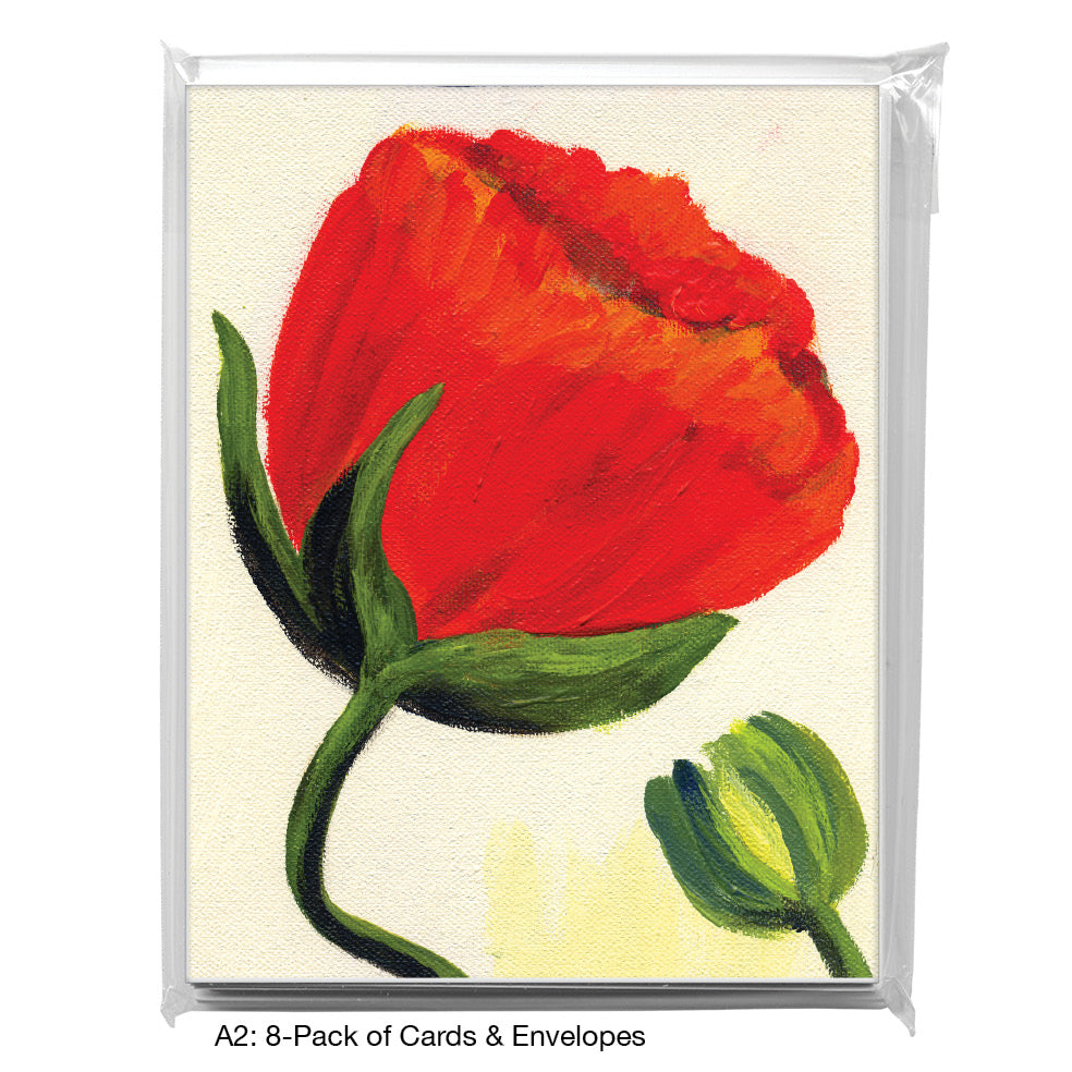 Poppy On White Trio, Greeting Card (7492AB), A2 8-Pack, printedcanvas.com