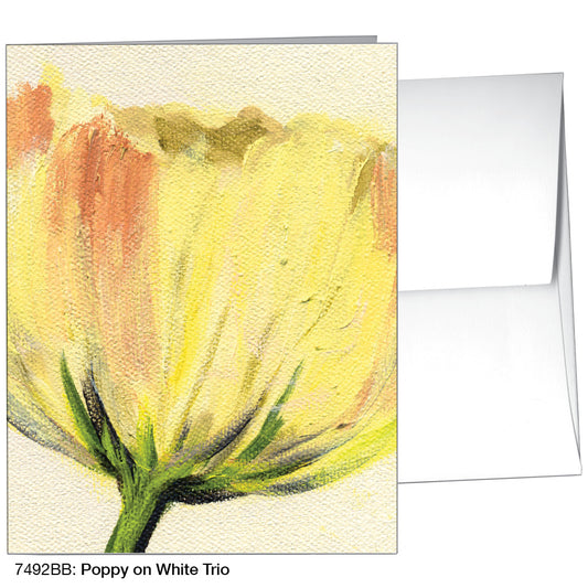 Poppy On White Trio, Greeting Card (7492BB)