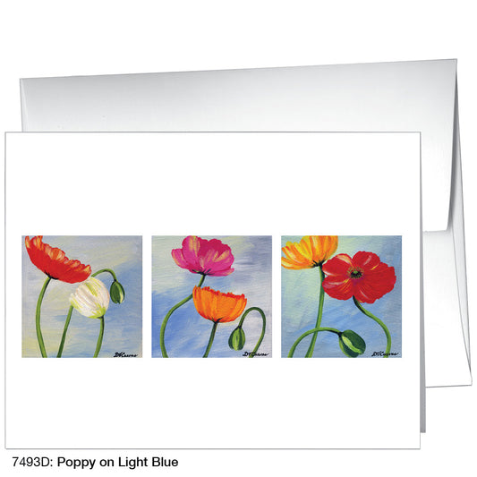 Poppy On Light Blue, Greeting Card (7493D), A2, printedcanvas.com