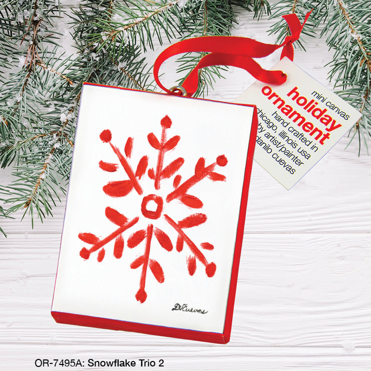 Snowflake Trio 2, Ornament (OR-7495A), Ornament Front, www.printedcanvas.com