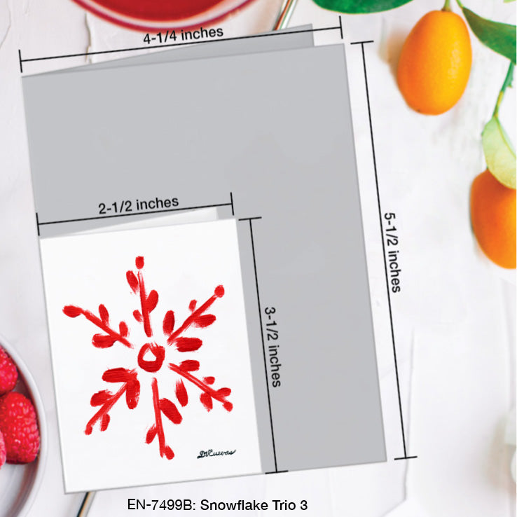 Snowflake Trio 3, Greeting Card (7499B), Enclosure Card, www.printedcanvas.com