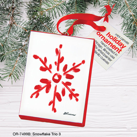 Snowflake Trio 3, Ornament (OR-7499B), Ornament Front, www.printedcanvas.com