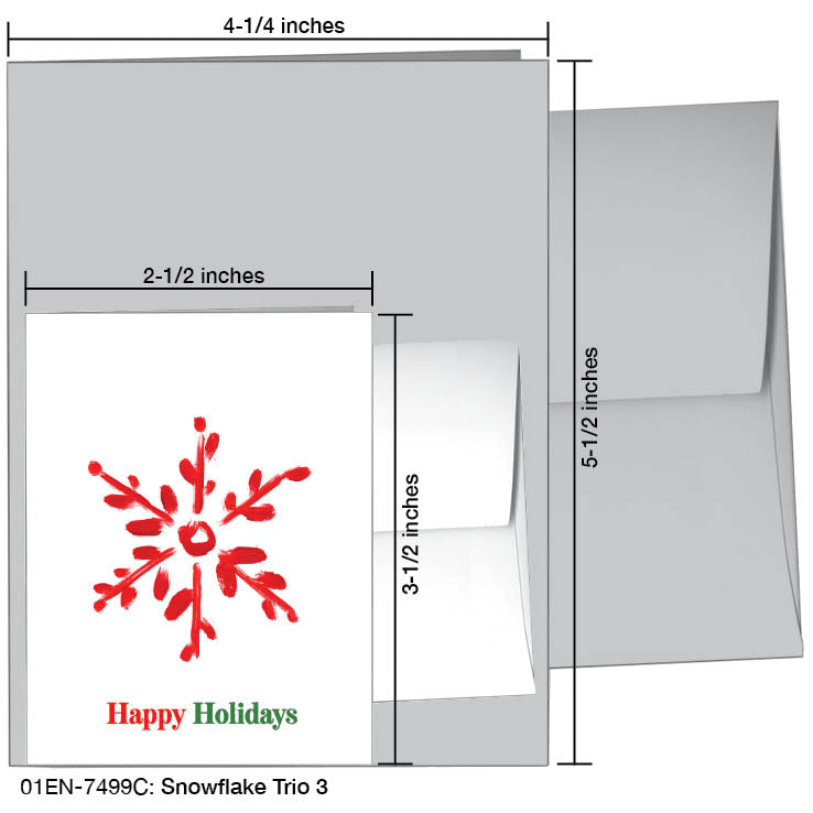 Snowflake Trio 3, Greeting Card (#7499C), Enclosure Card, www.printedcanvas.com
