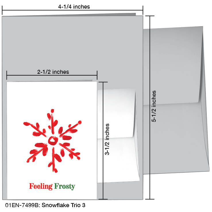 Snowflake Trio 3, Greeting Card (#7499D), Enclosure Card, www.printedcanvas.com