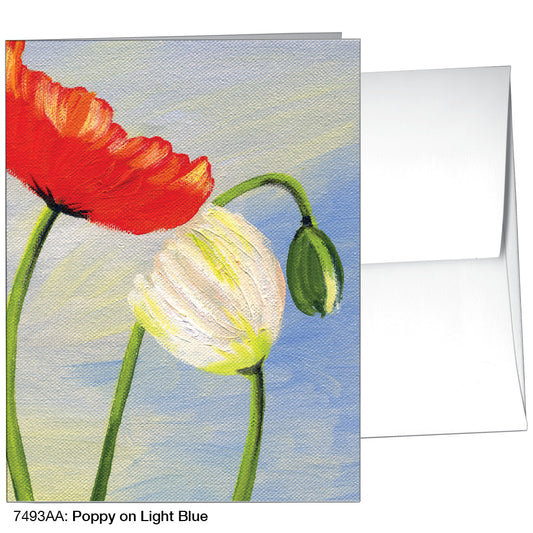 Poppy On Light Blue, Greeting Card (7493AA)