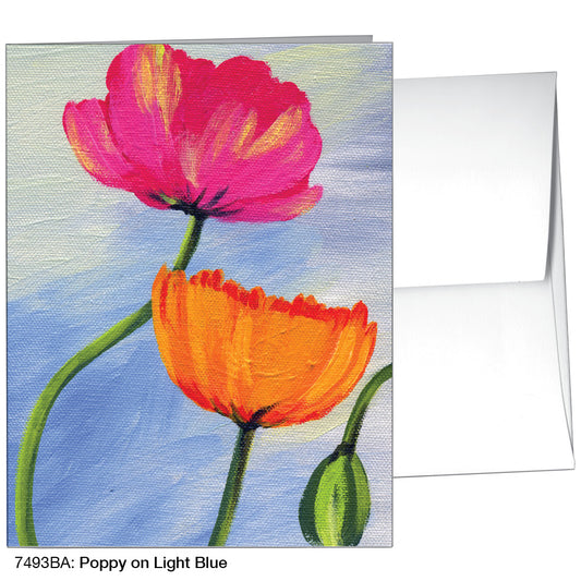 Poppy On Light Blue, Greeting Card (7493BA)