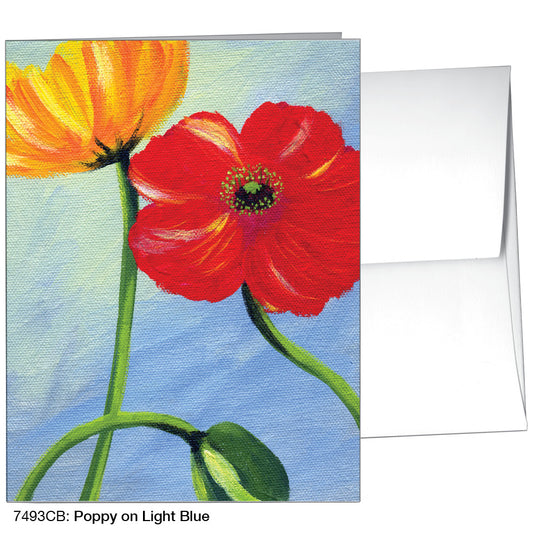 Poppy On Light Blue, Greeting Card (7493CB)