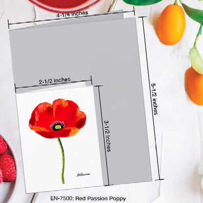Red Passion Poppy, Greeting Card (7500A), Enclosure Card, www.printedcanvas.com