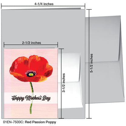 Red Passion Poppy, Greeting Card (7500C)