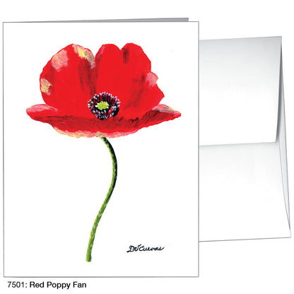 Red Poppy Fan, Greeting Card (7501A), A2 Card Front, www.printedcanvas.com