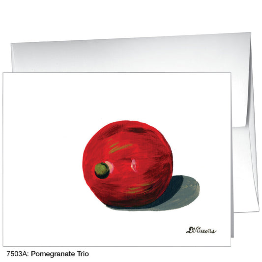 Pomegranate Trio 1, Greeting Card (7503A), A2 Card Front, www.printedcanvas.com