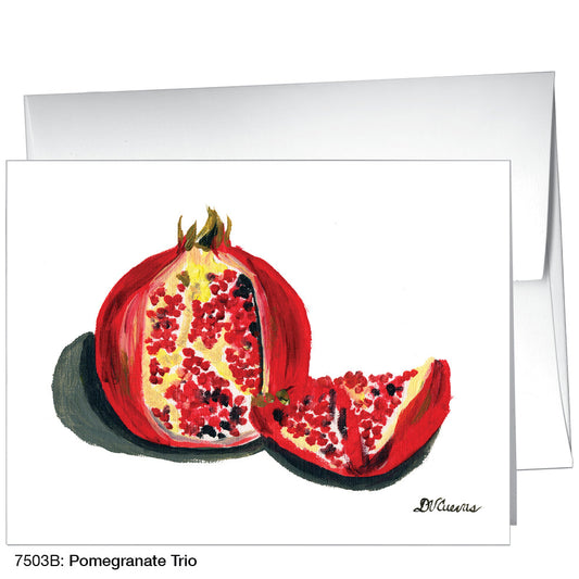 Pomegranate Trio 1, Greeting Card (7503B), A2, printedcanvas.com