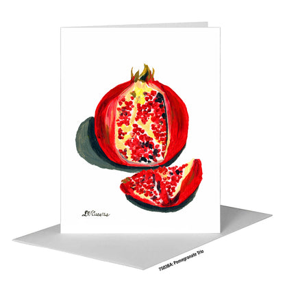 Pomegranate Trio 1, Greeting Card (#7503BA)