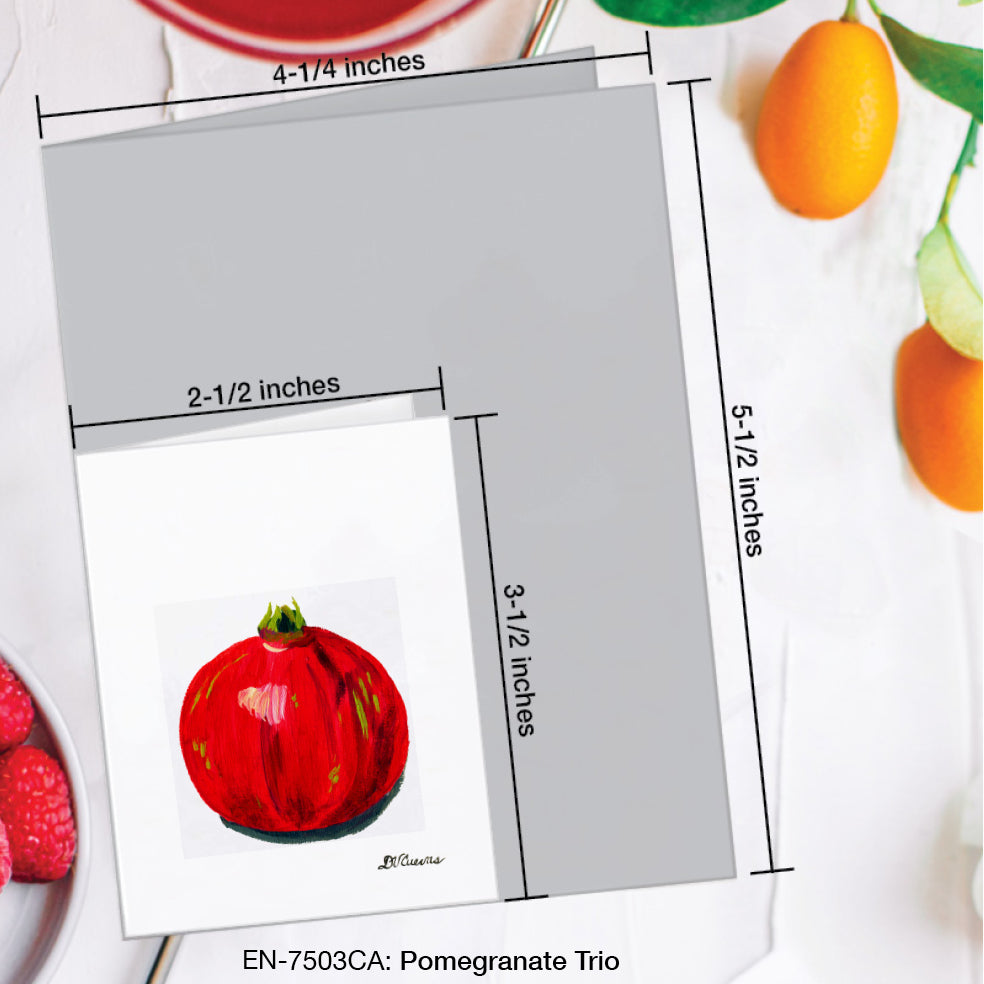 Pomegranate Trio 1, Greeting Card (#7503CA)