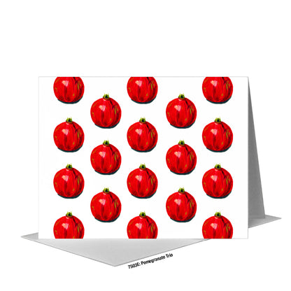 Pomegranate Trio 1, Greeting Card (#7503E)