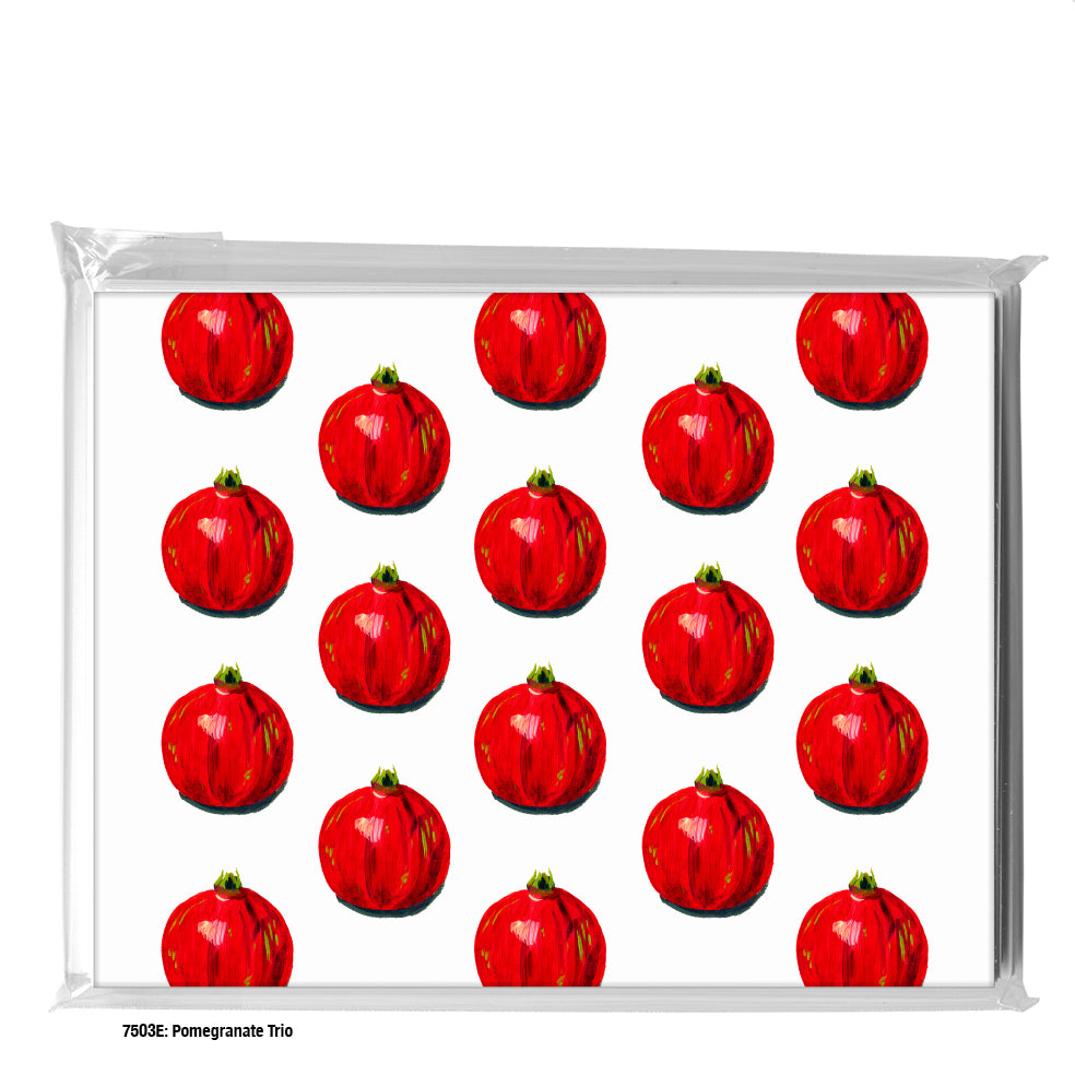 Pomegranate Trio 1, Greeting Card (#7503E)
