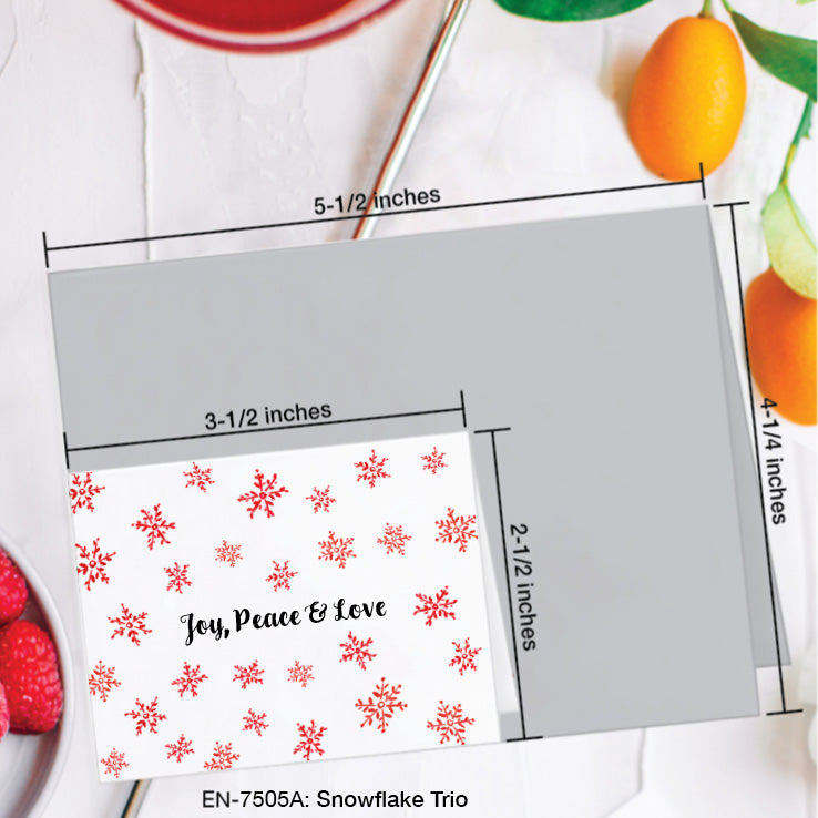 Snowflake Trio, Greeting Card (7505A), Enclosure Card, www.printedcanvas.com