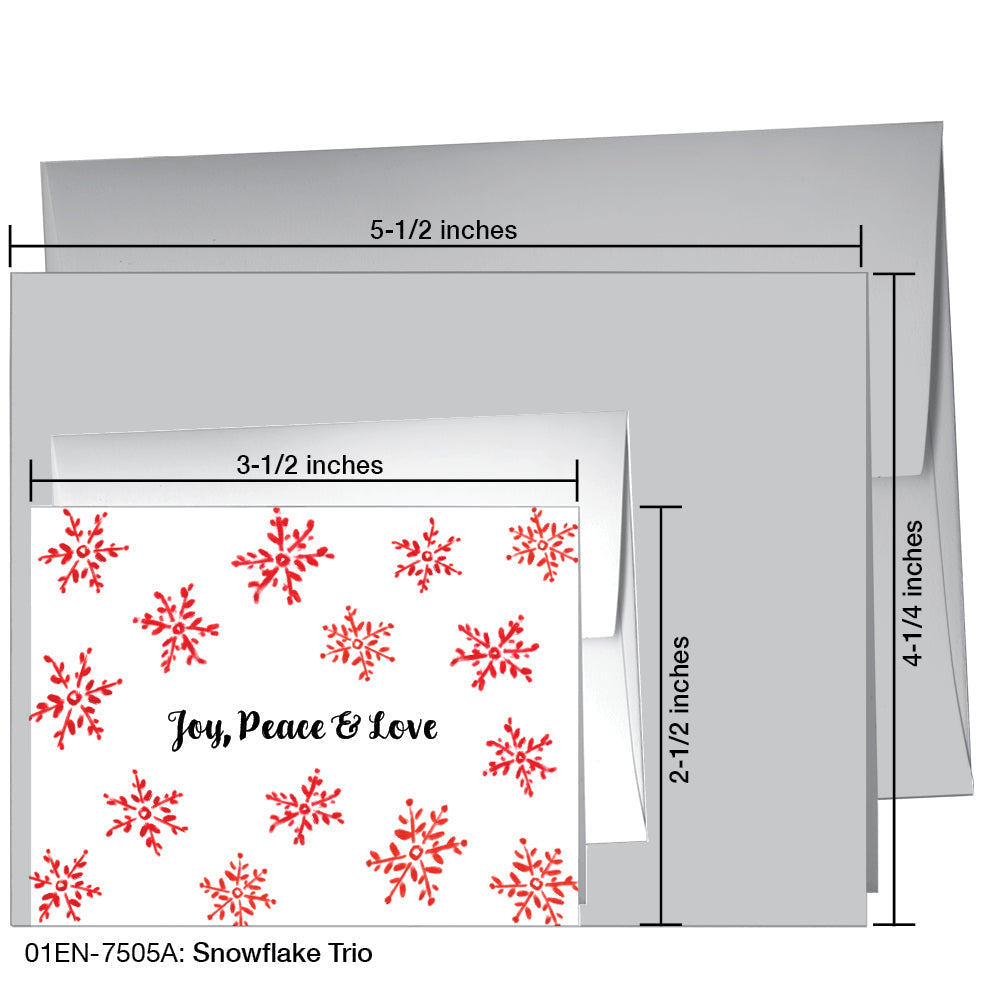 Snowflake Trio, Greeting Card (7505A), Enclosure, printedcanvas.com
