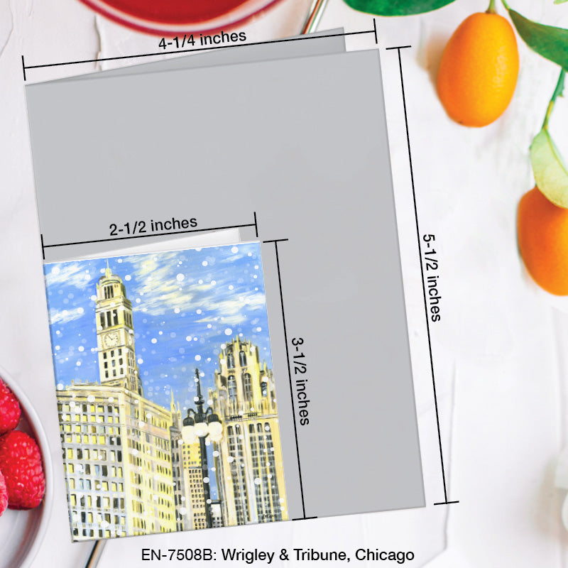 Wrigley & Tribune, Chicago, Greeting Card (7508B), Enclosure Card, www.printedcanvas.com