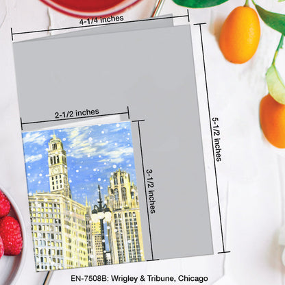 Wrigley & Tribune, Chicago, Greeting Card (7508B), Enclosure Card, www.printedcanvas.com