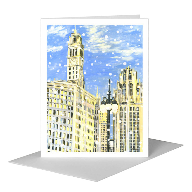 Wrigley & Tribune, Chicago, Greeting Card (#7508B), A2 Card Front, www.printedcanvas.com