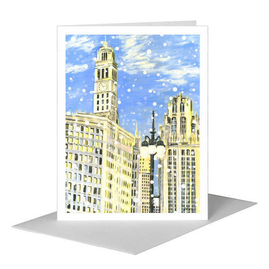 Wrigley & Tribune, Chicago, Greeting Card (#7508B) A2 Card Front, www.printedcanvas.com
