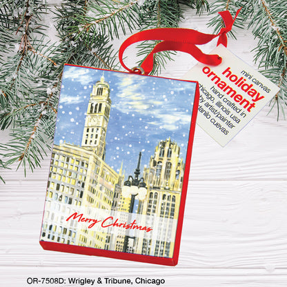 Wrigley & Tribune, Chicago, Ornament (OR-7508D), Front, printedcanvas.com