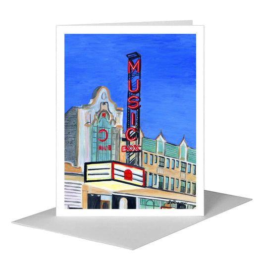 Music Box Theater, Chicago, Greeting Card (#7519A) A2 Card Front, www.printedcanvas.com