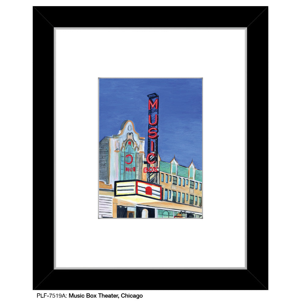 Music Box Theater, Chicago, Print (#7519A), Print Matted, www.printedcanvas.com
