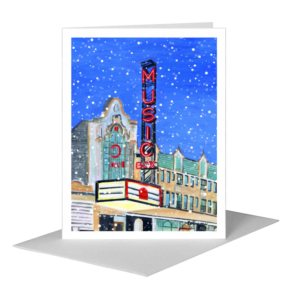 Music Box Theater, Chicago, Greeting Card (#7519B) A2 Card Front, www.printedcanvas.com