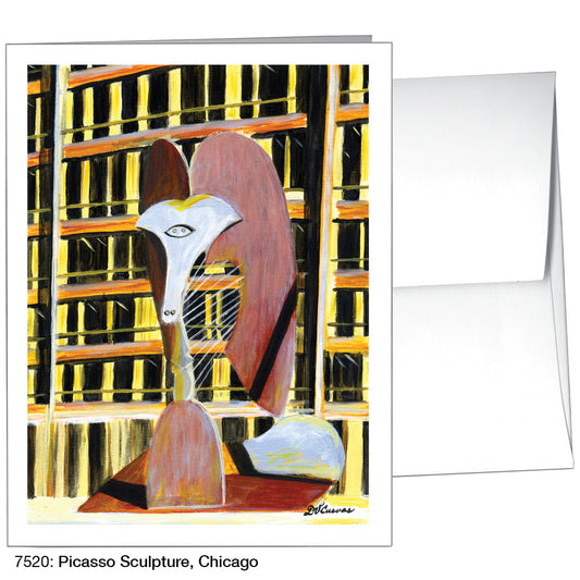 Picasso Sculpture, Chicago, Greeting Card (7520A), A2 Card Front, www.printedcanvas.com