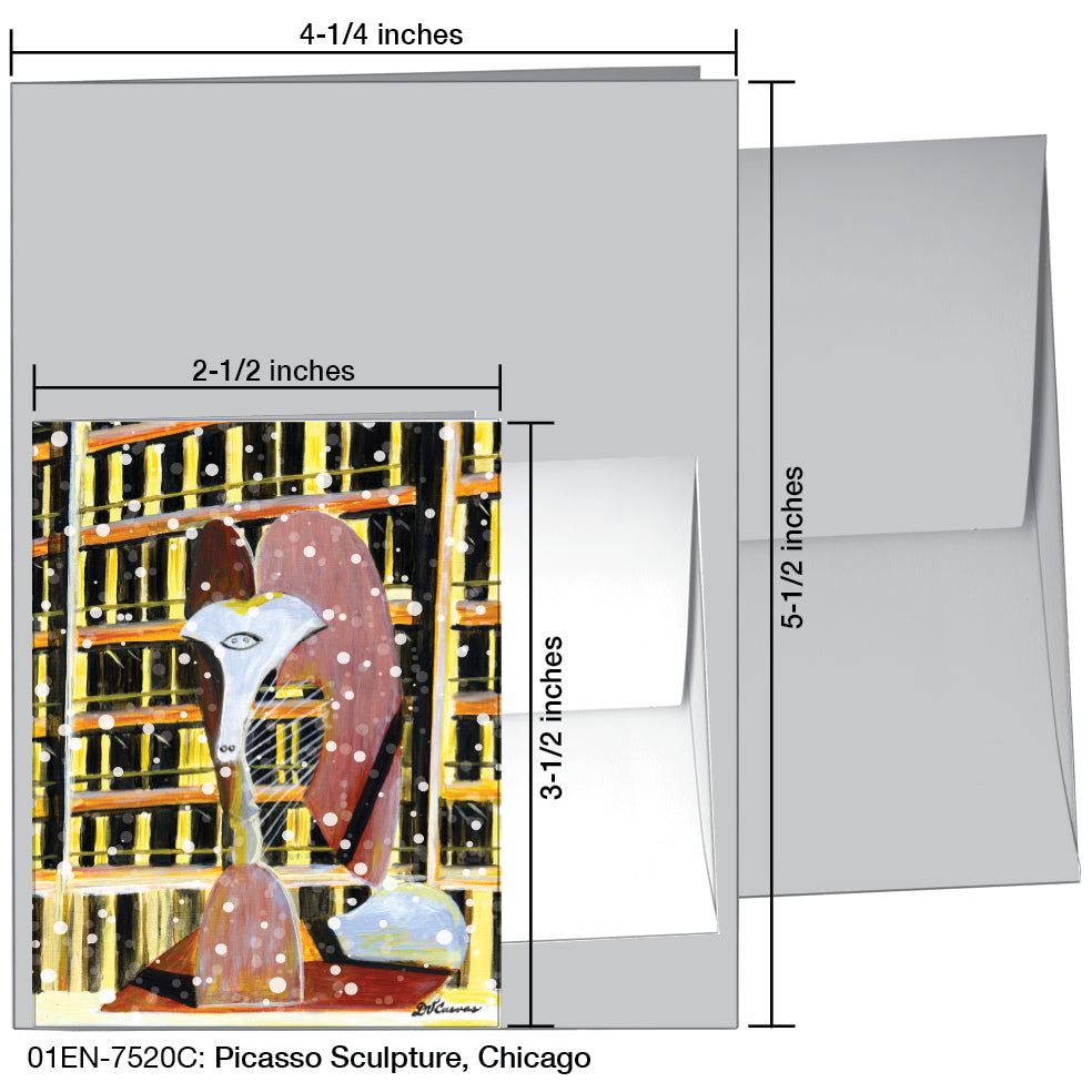 Picasso Sculpture, Chicago, Greeting Card (7520C), Enclosure, printedcanvas.com