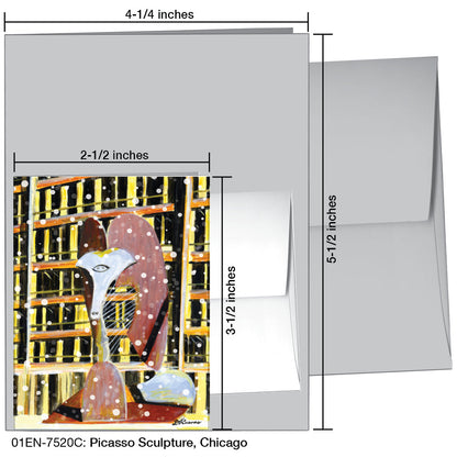 Picasso Sculpture, Chicago, Greeting Card (7520C), Enclosure, printedcanvas.com