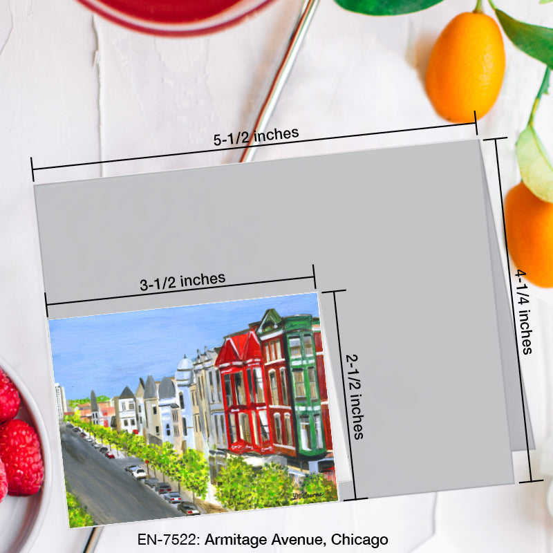 Armitage Avenue, Chicago, Greeting Card (7522A), Enclosure Card, www.printedcanvas.com