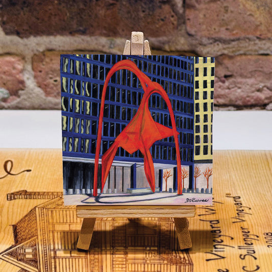 Calder Flamingo Sculpture, Chicago, Mini Artwork (MA-7524D)