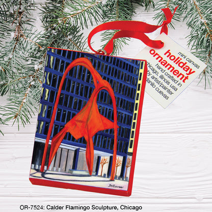 Calder Flamingo Sculpture, Chicago, Ornament (OR-7524), Front, printedcanvas.com