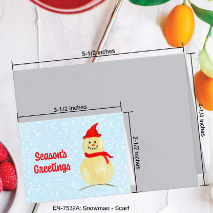 Snowman - Scarf, Greeting Card (7532A), Enclosure Card, www.printedcanvas.com